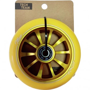 Колесо TECH TEAM для самоката X-Treme 110*24мм, Moss, yellow Колесо TECH TEAM для самоката X-Treme 110*24мм, Moss, yellow