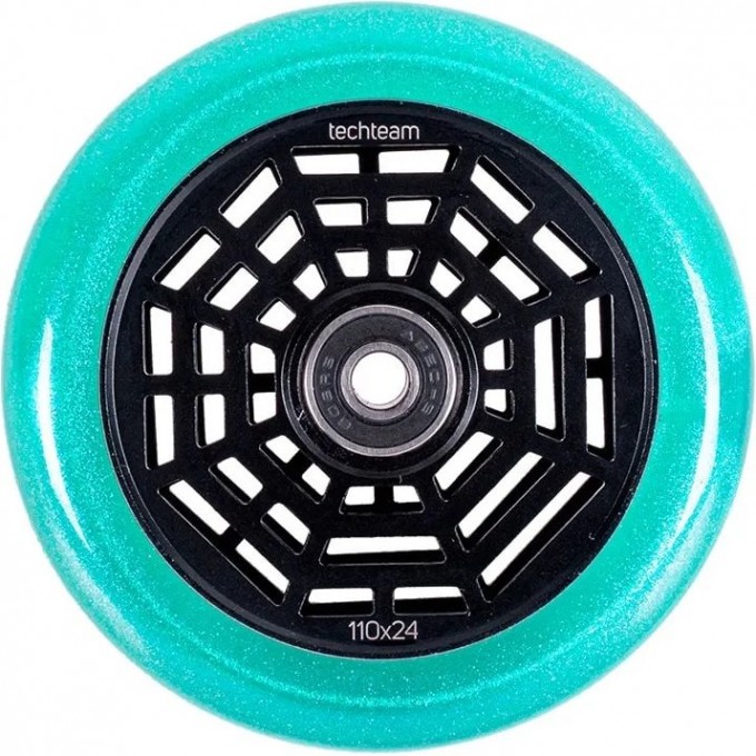Колесо TECH TEAM для самоката X-Treme 110*24мм, Web, emerald NN010305 Колесо TECH TEAM для самоката X-Treme 110*24мм, Web, emerald NN010305
